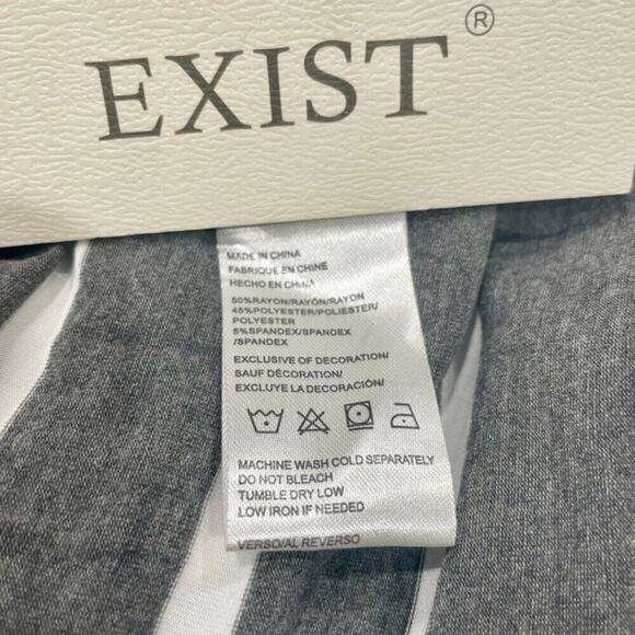 Exist Maxi Dress 3/4 Sleeve Stripe Ribbed Size Medium versatile chic BEACHY - Picture 10 of 16